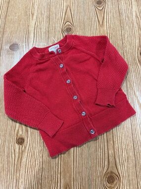 4/$20 Cat & Jack Bright Red Knit Cardigan with Buttons Size 2T Cotton Blend